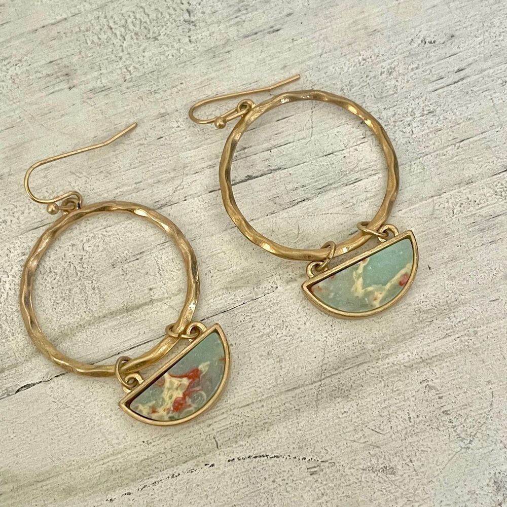 Gold tone circle earrings